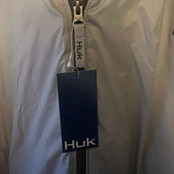 NWT Huk Light Gray Lightweight Men’s Puffer Jacket size XL - Picture 3 of 5